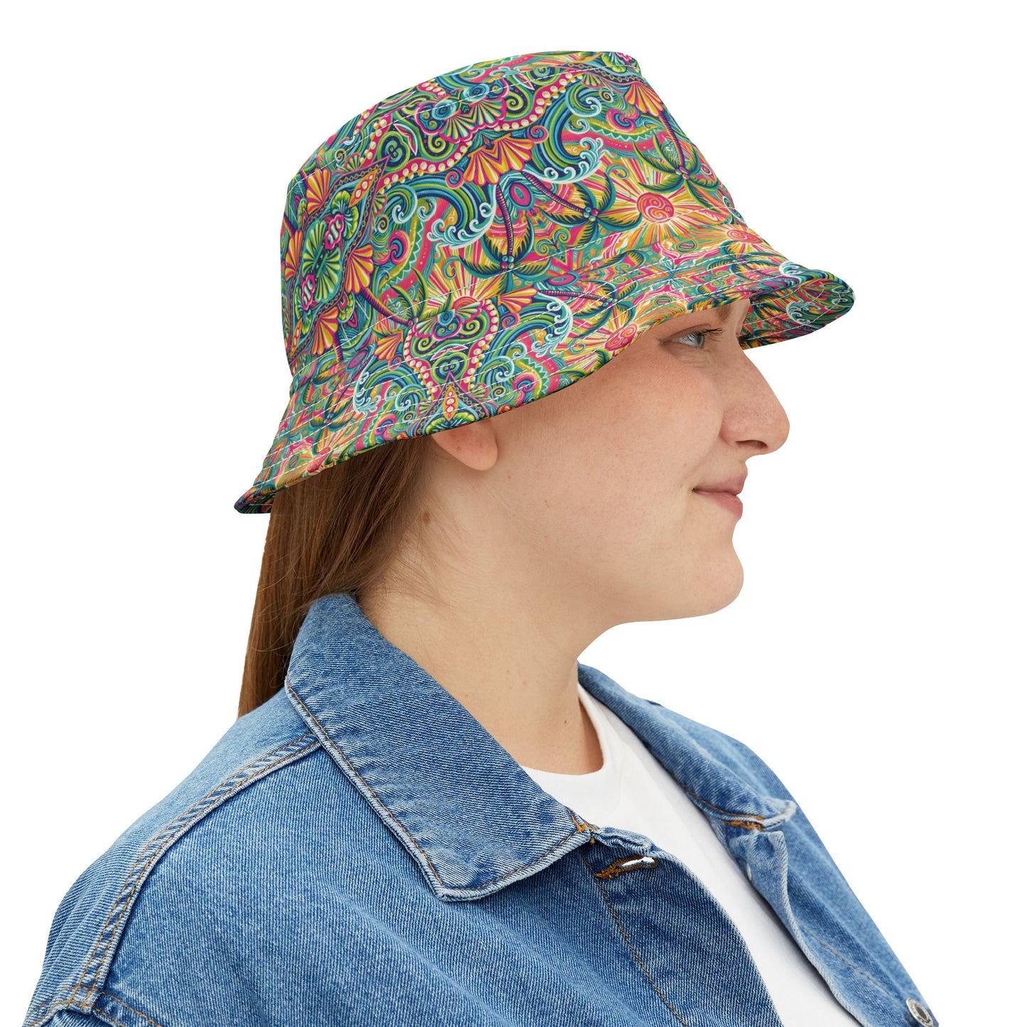 Tropical Polyester Bucket Hat, 2 Sizes - Kaleido Bay
