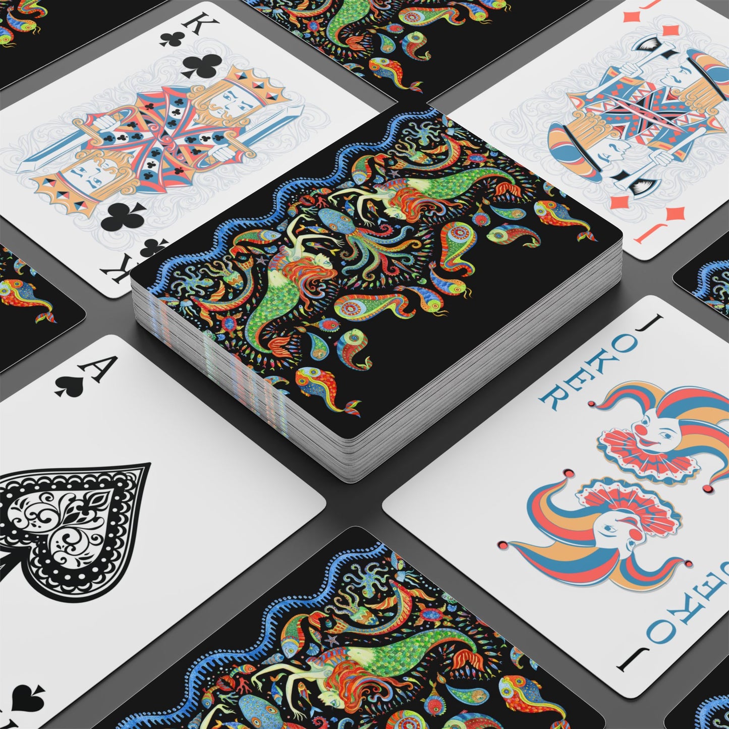 Poker Playing Cards -  Mermaid Kingdom, Black