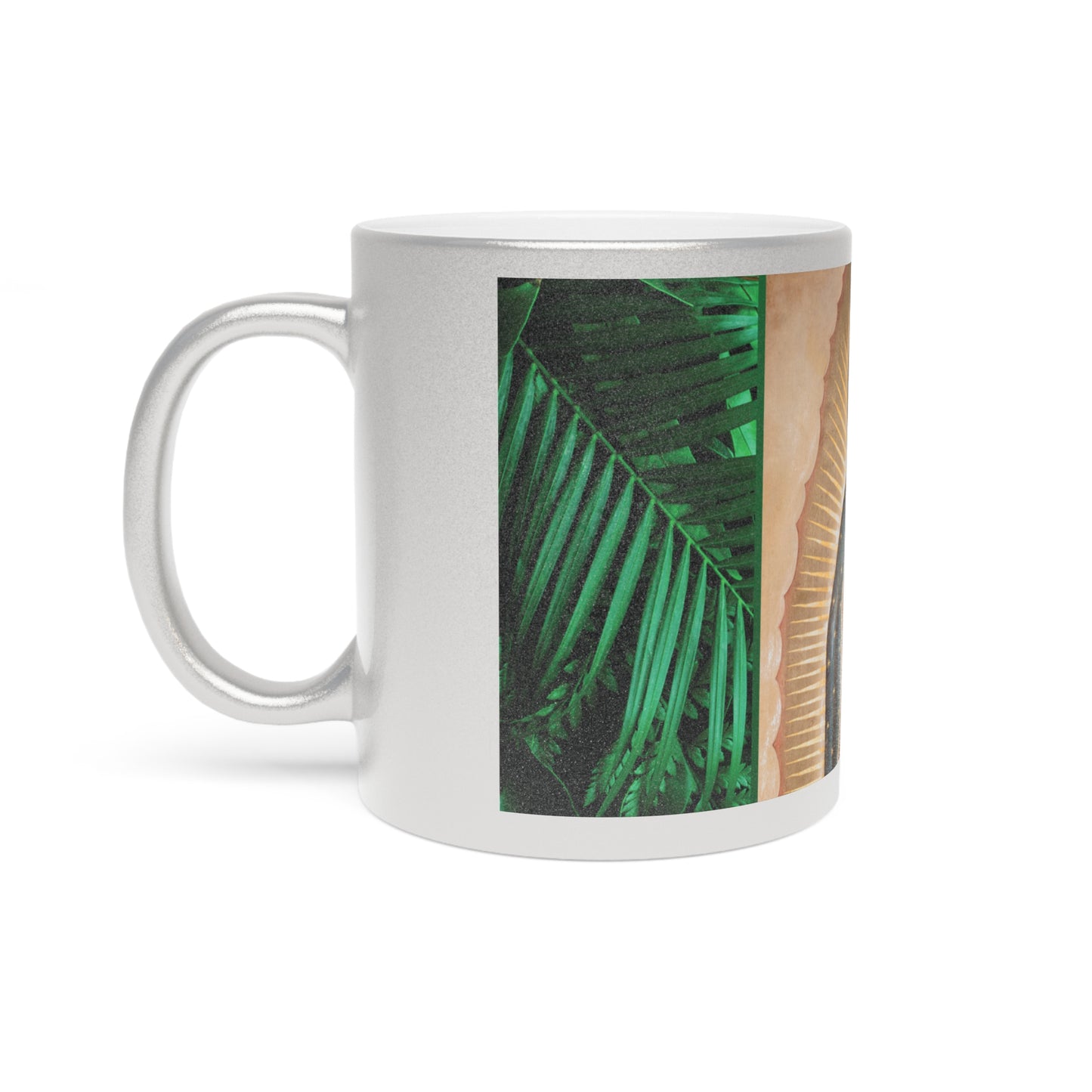 Religious Metallic Mug, Gold or Silver - MACRO "Tropical Rainforest Our Lady of Guadalupe"