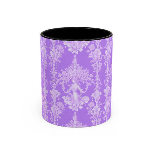 Accent Coffee Mug (11, 15oz), Pearl Lady Toile/Lavender Repeat, Various Colors