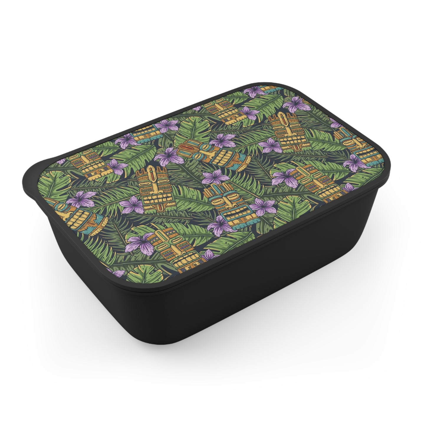 Bento Box with Utensils - Tiki Purple Greenery