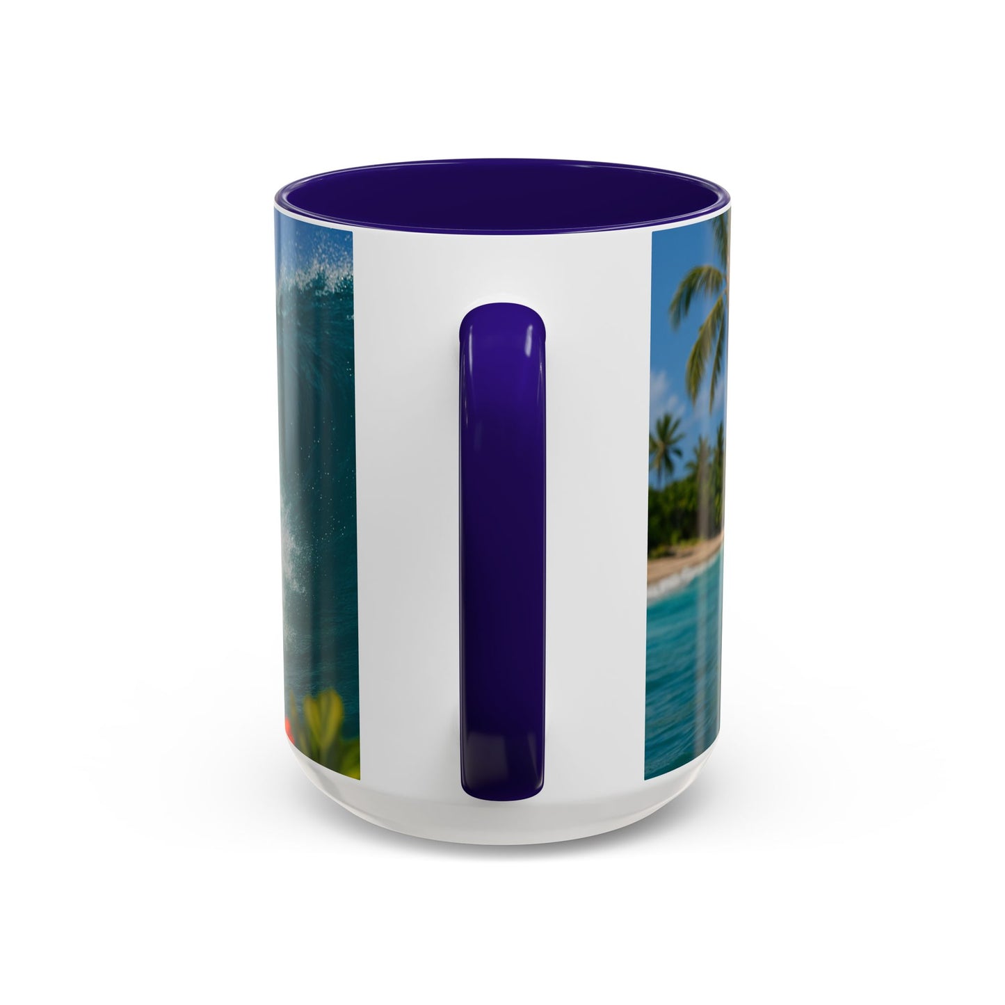 Vibrant Beach Coffee Mug - 11oz & 15oz / Puppy Ariel the Dog Surfer