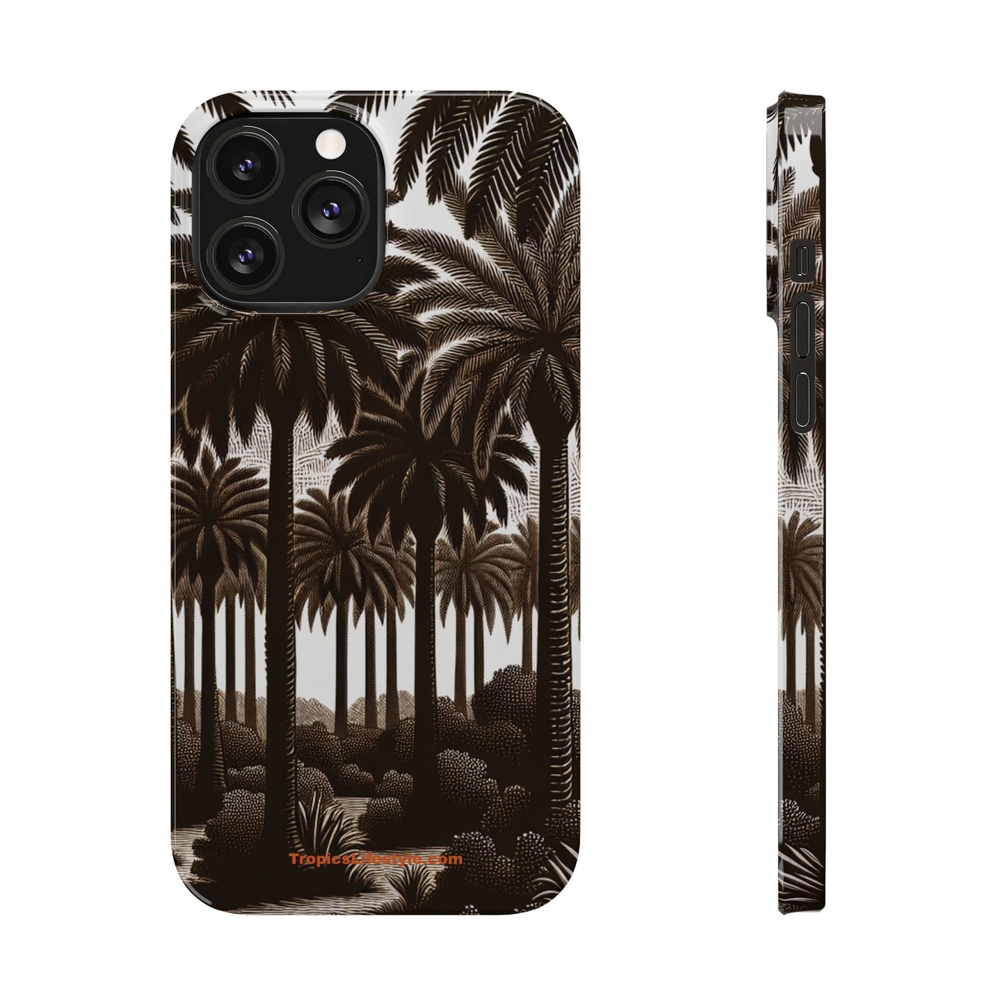 Slim Phone Cases - Woodcut Palm Grove