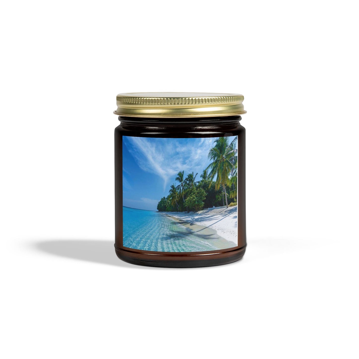 Scented Candles, Coconut Apricot Wax (4oz, 9oz) - Calming Private Beach