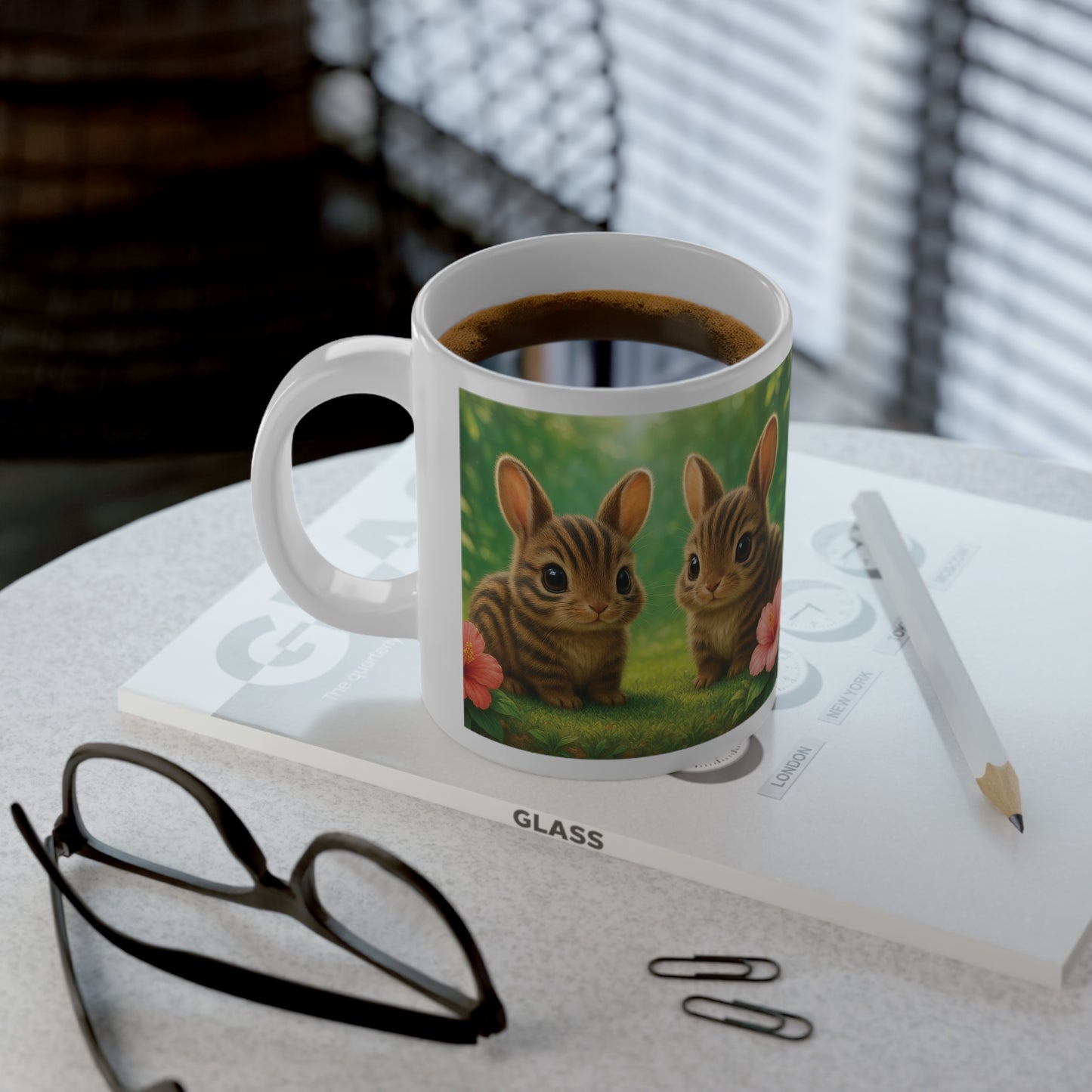 Jumbo Mug, 20oz, Baby Sumatran Rabbits | Tropical Coffee Cup