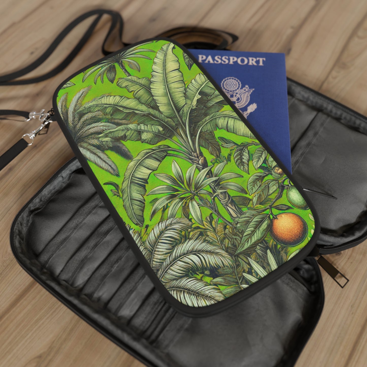 Passport Wallet – Perfect for Travelers & Adventurers / Tropical Fruit, Spring Green