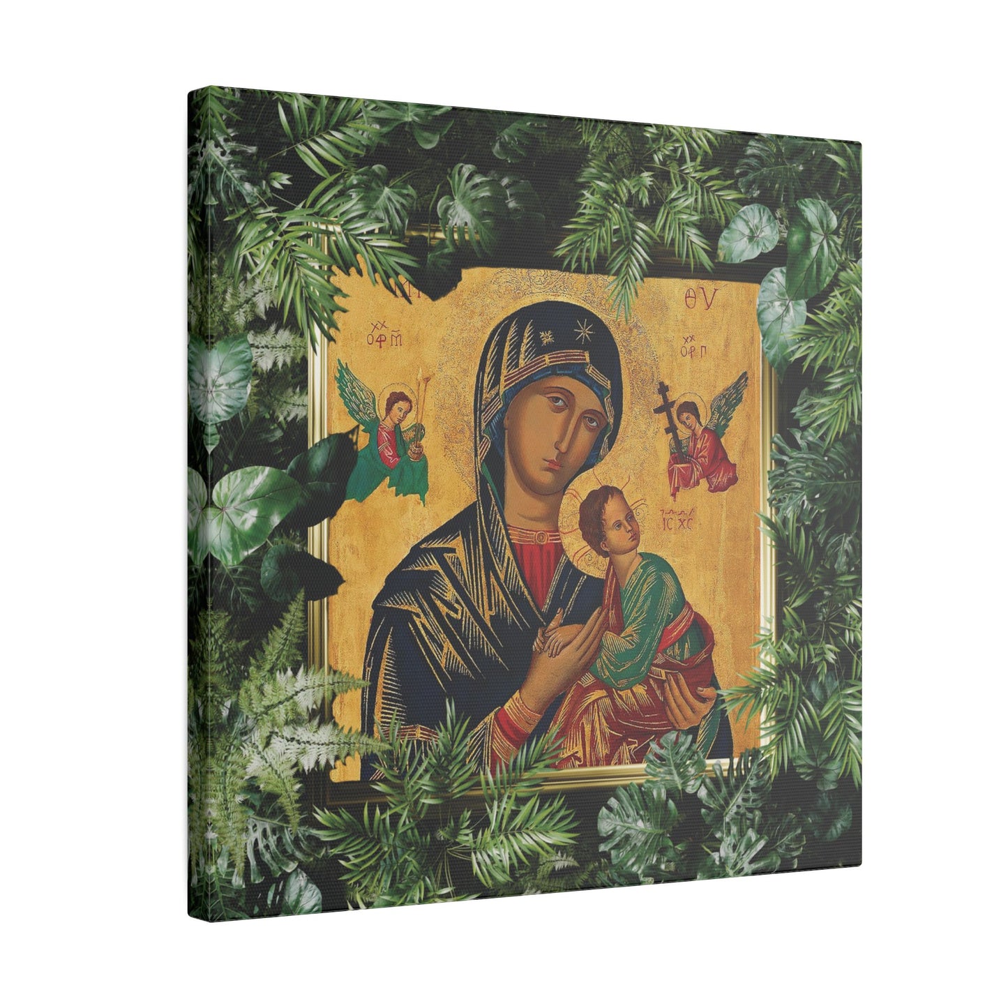 "Tropical Our Lady of Perpetual Help" Canvas Artwork - Stretched Canvas Print / Virgin Mary