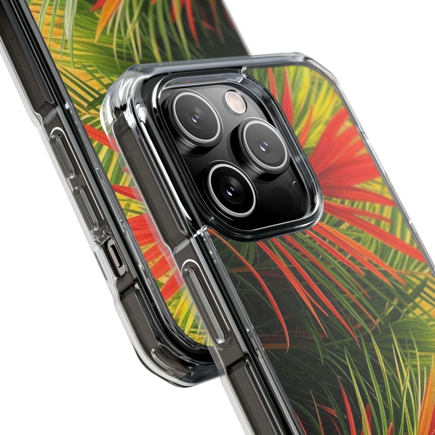 Red Flame Palm Magnetic Clear Phone Case, Many Models