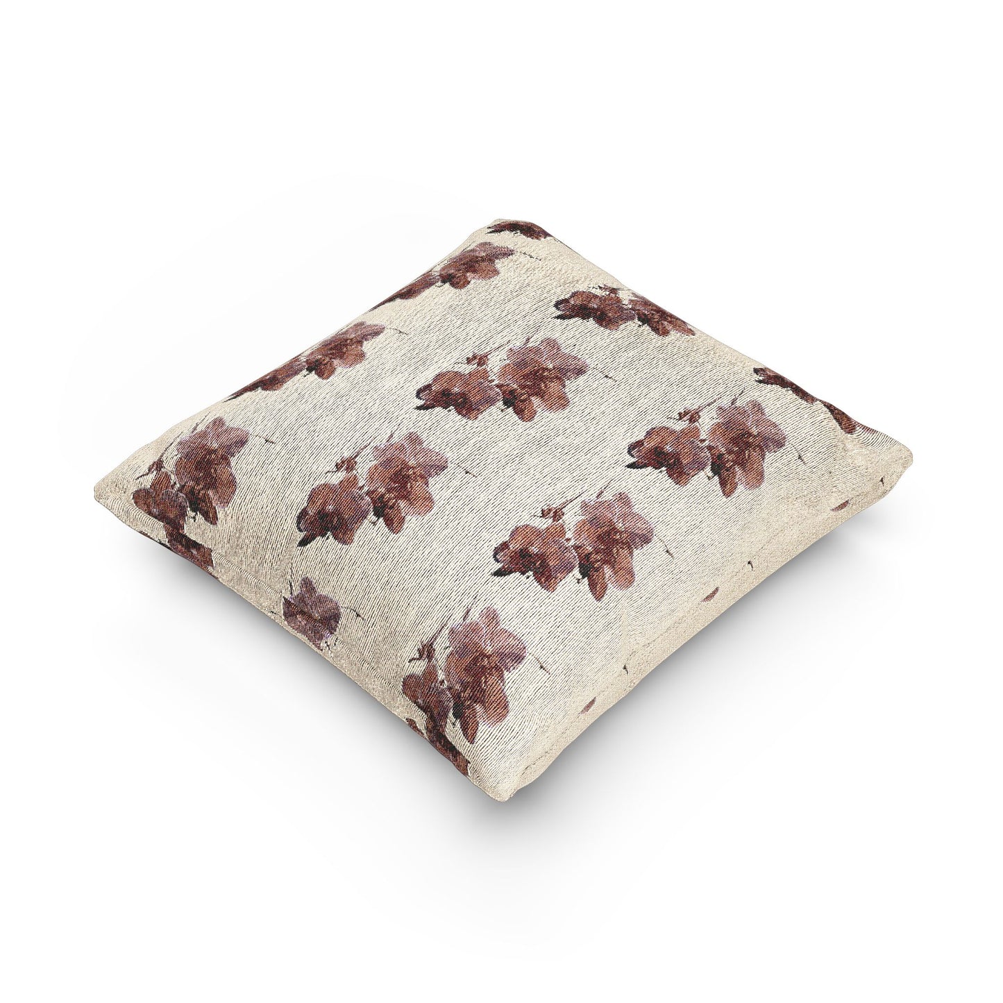 Woven Pillow, 17"W x 18"L - Orchid Clusters