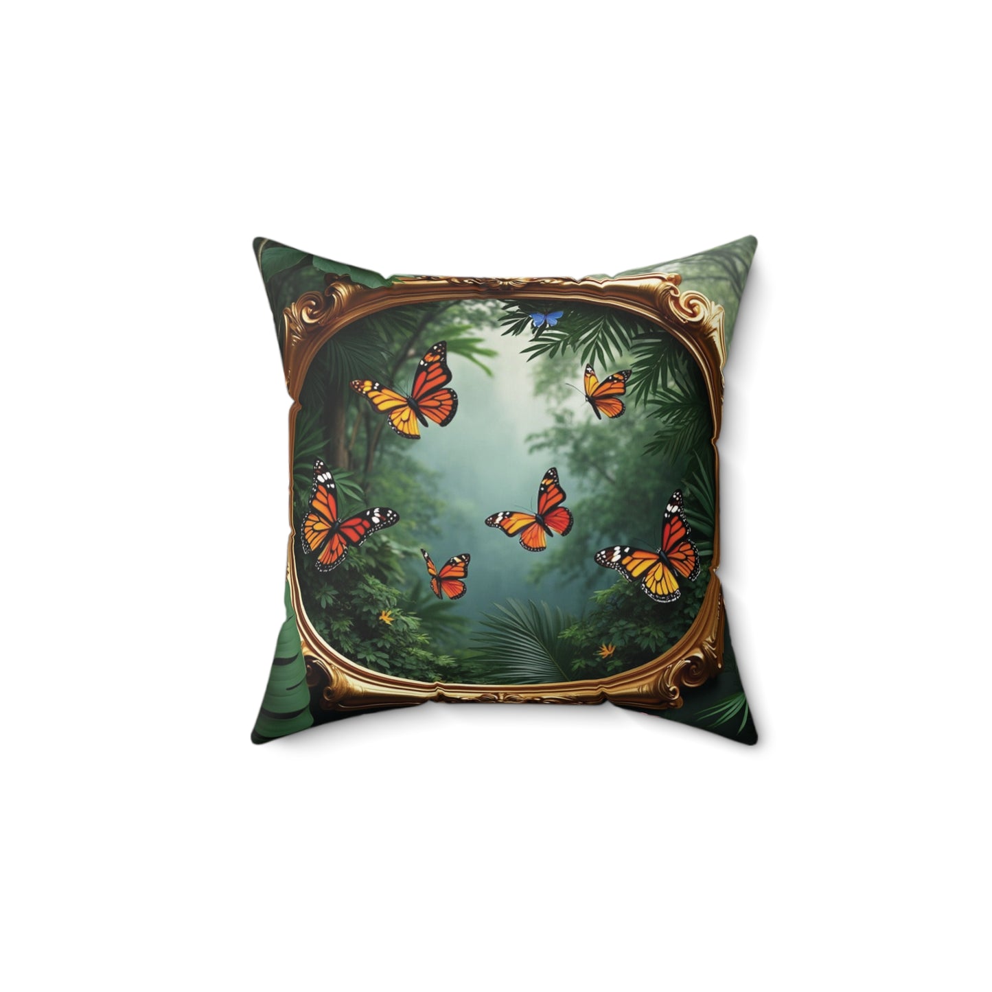 Decorative Pillow - Accent Cushion, 4 Sizes / Framed Monarch Gathering