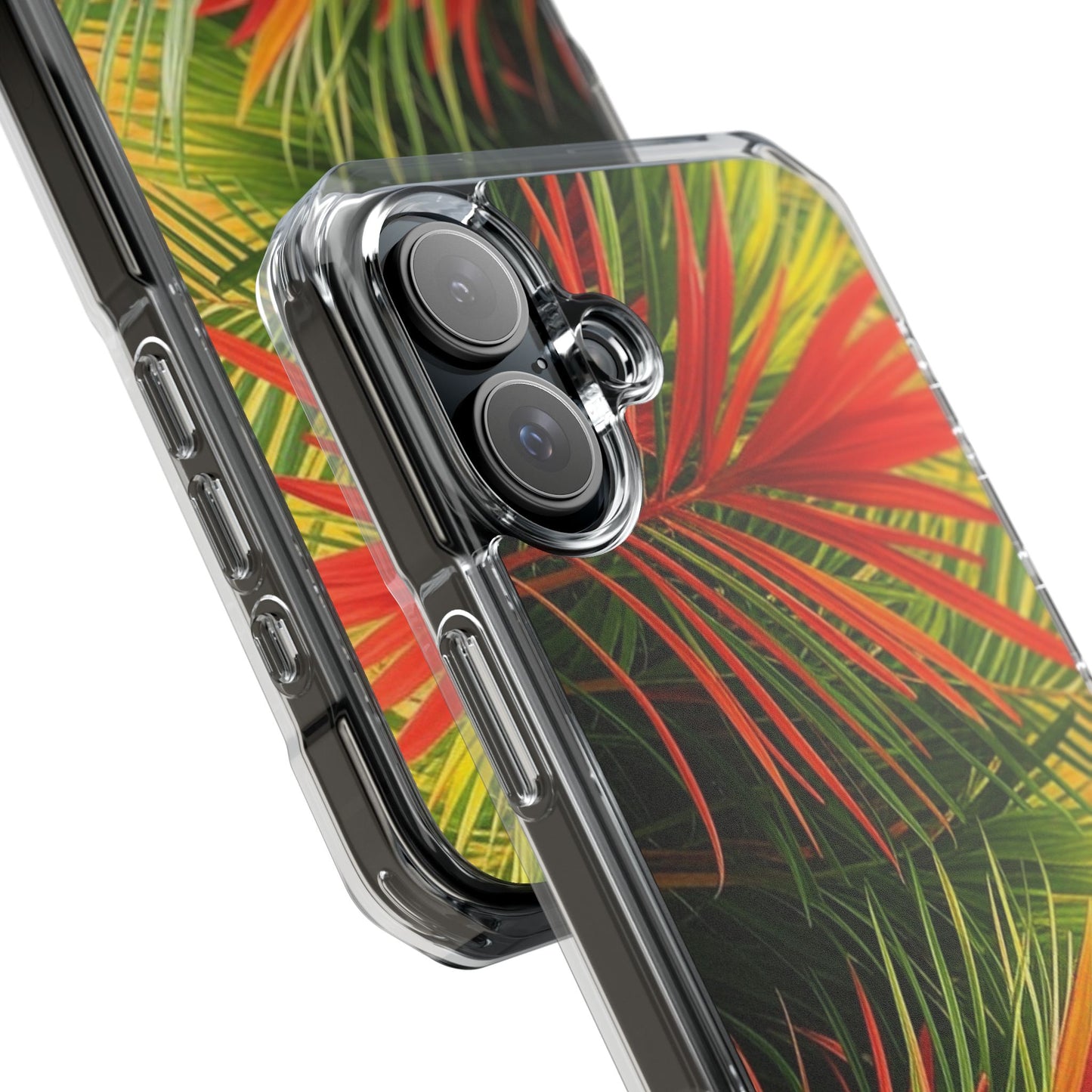 Red Flame Palm Magnetic Clear Phone Case, Many Models