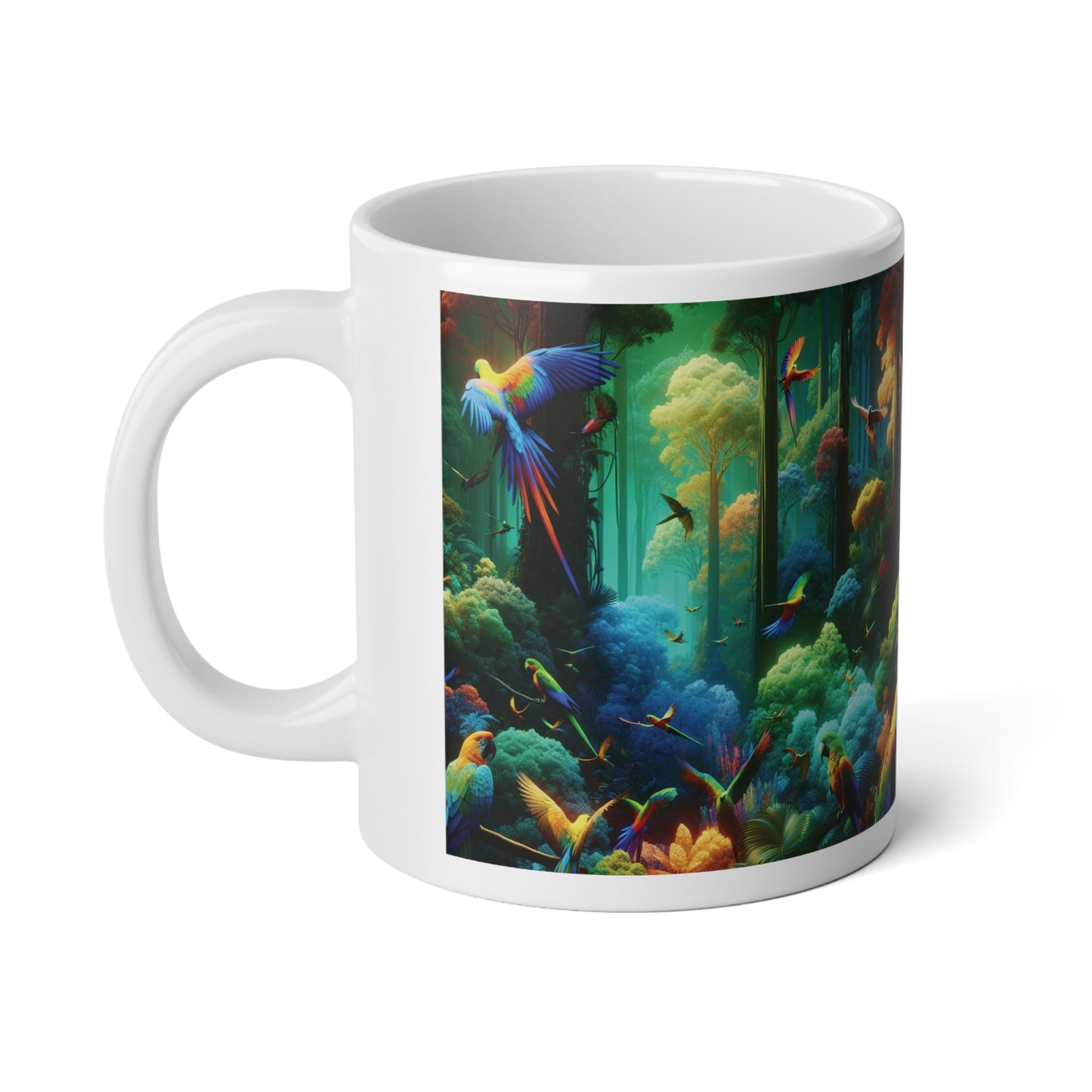 Jumbo Mug, 20oz, Rainforest Flight School | Tropical Coffee Cup