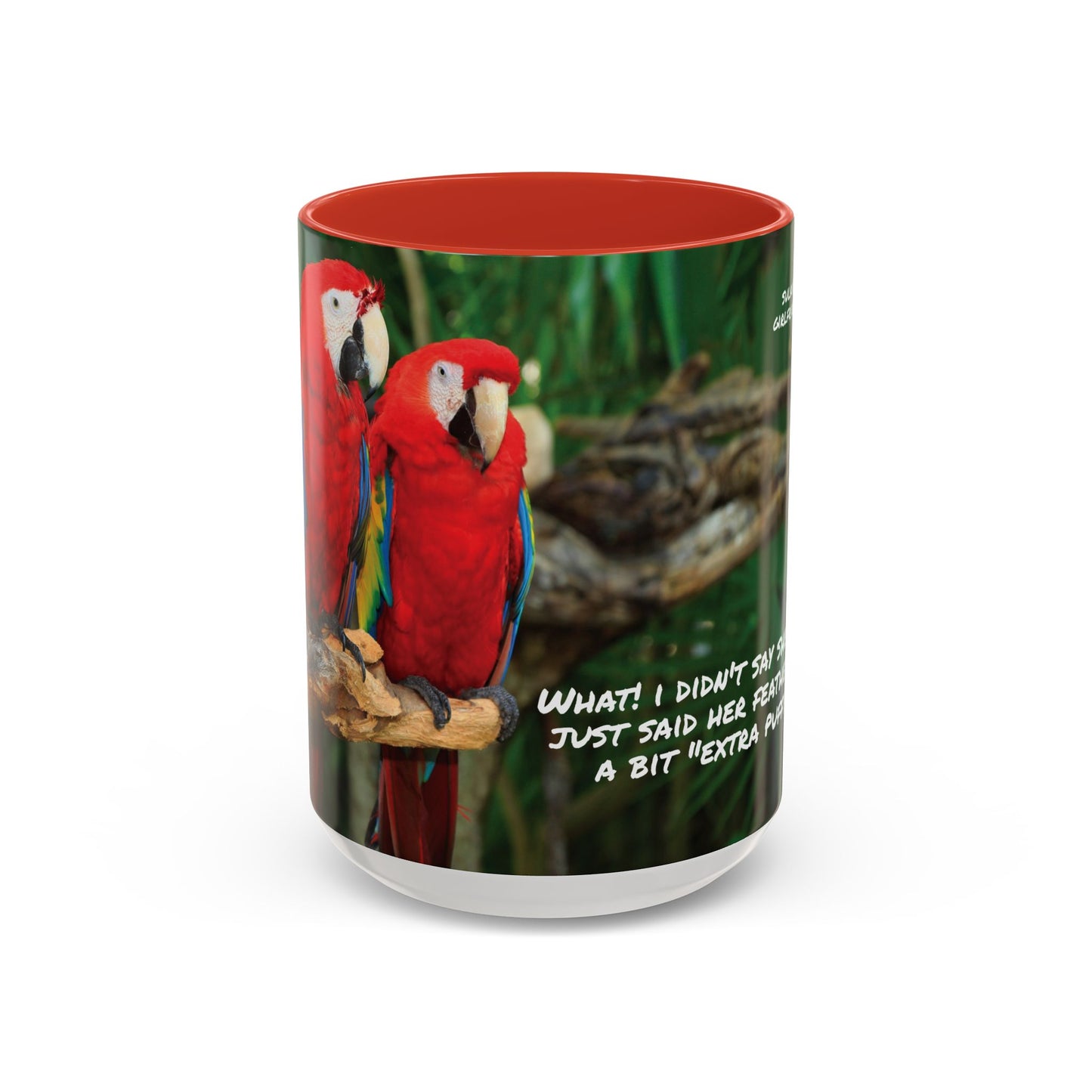 Parrot Accent Coffee Mug (11, 15oz), 8 Colors - Extra Puffy