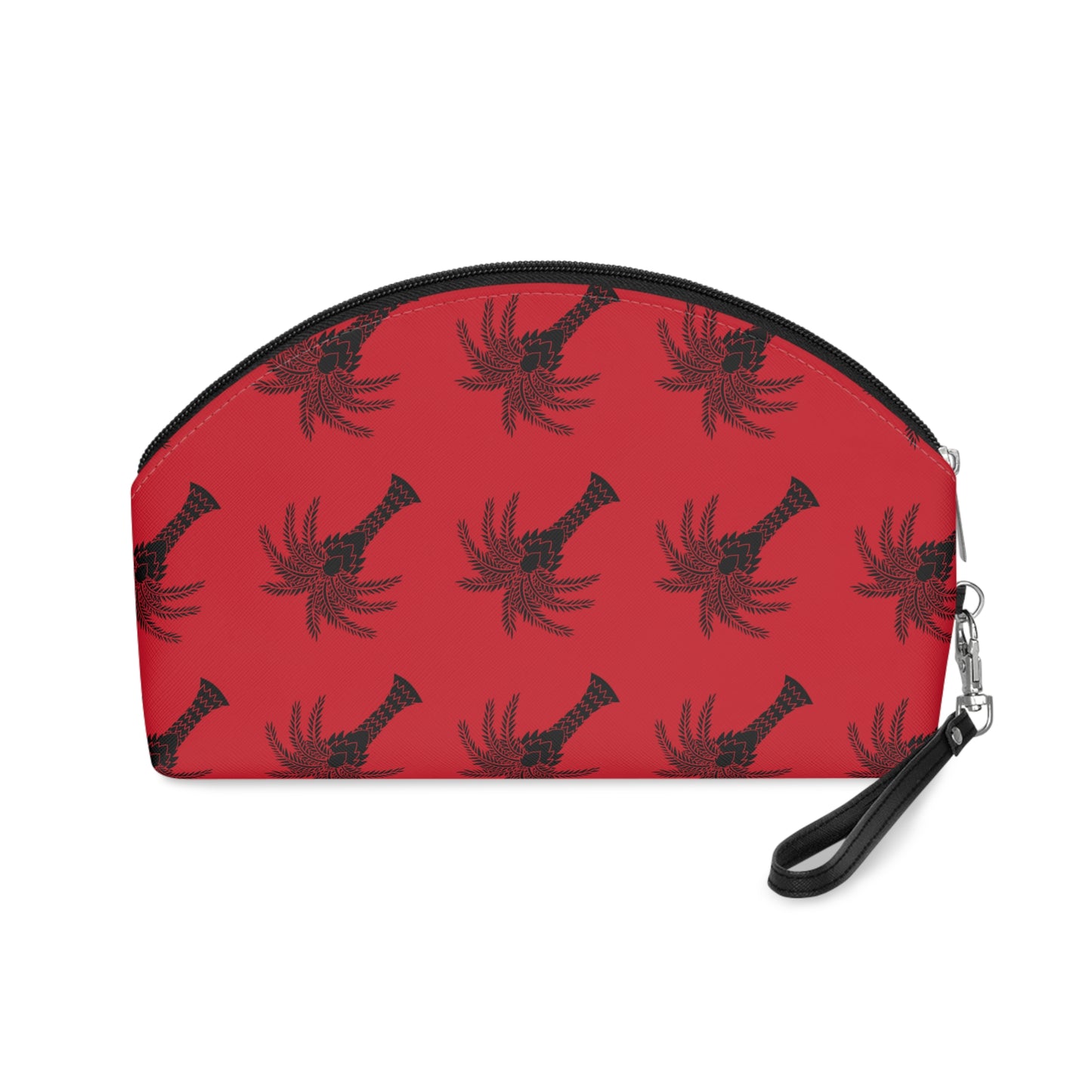 Makeup Bag - Art Deco Palm, dark red