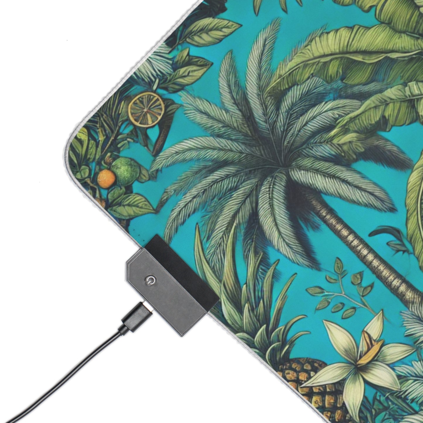 LED Gaming Mouse Pad With Vibrant RGB Lighting, 4 Sizes / Tropical Fruit, Turquoise