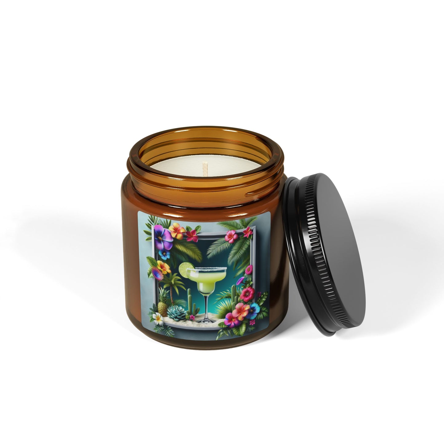 Soy Candle in Amber Jar - Multi-Size / Tropical Margarita