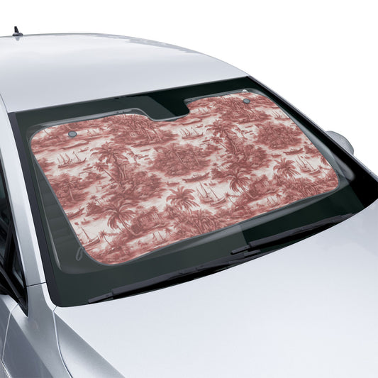 Tropical Car Sun Shades / Tropical Toile #1, Russet