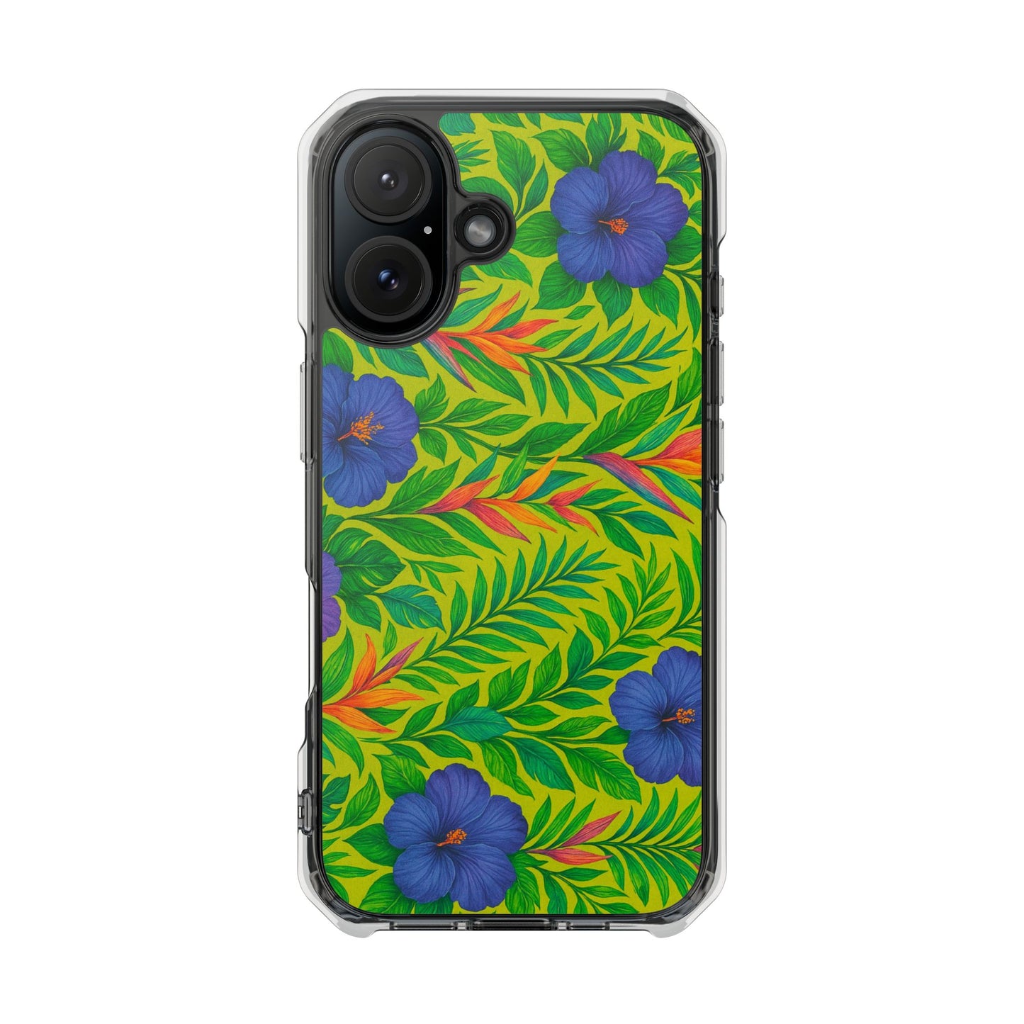 Midnight Flower Lime Magnetic Clear Phone Case, Many Models