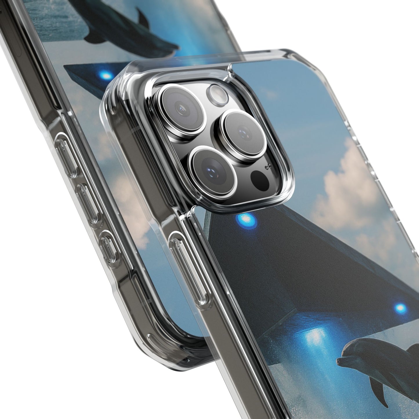 UFO and Dolphin Magnetic Clear Phone Case, Many Models