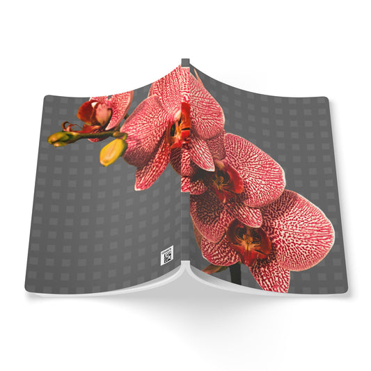 Softcover Journal - Red Orchid, Grey Wicker