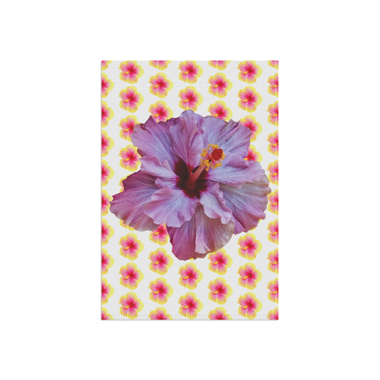 Tropical Garden Flag - Perfect for Outdoor Decor / Hibiscus Purple/Yellow Mix