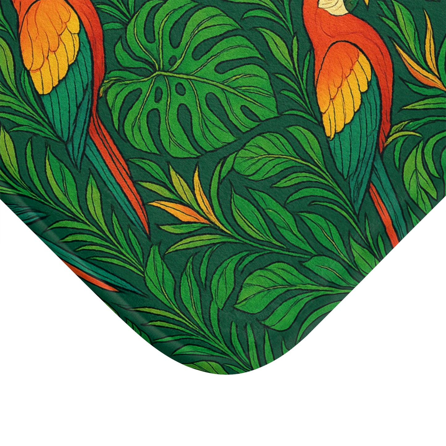 Parrot Family Bath Mat, 2 Sizes - Tropical Vibes for Home Decor