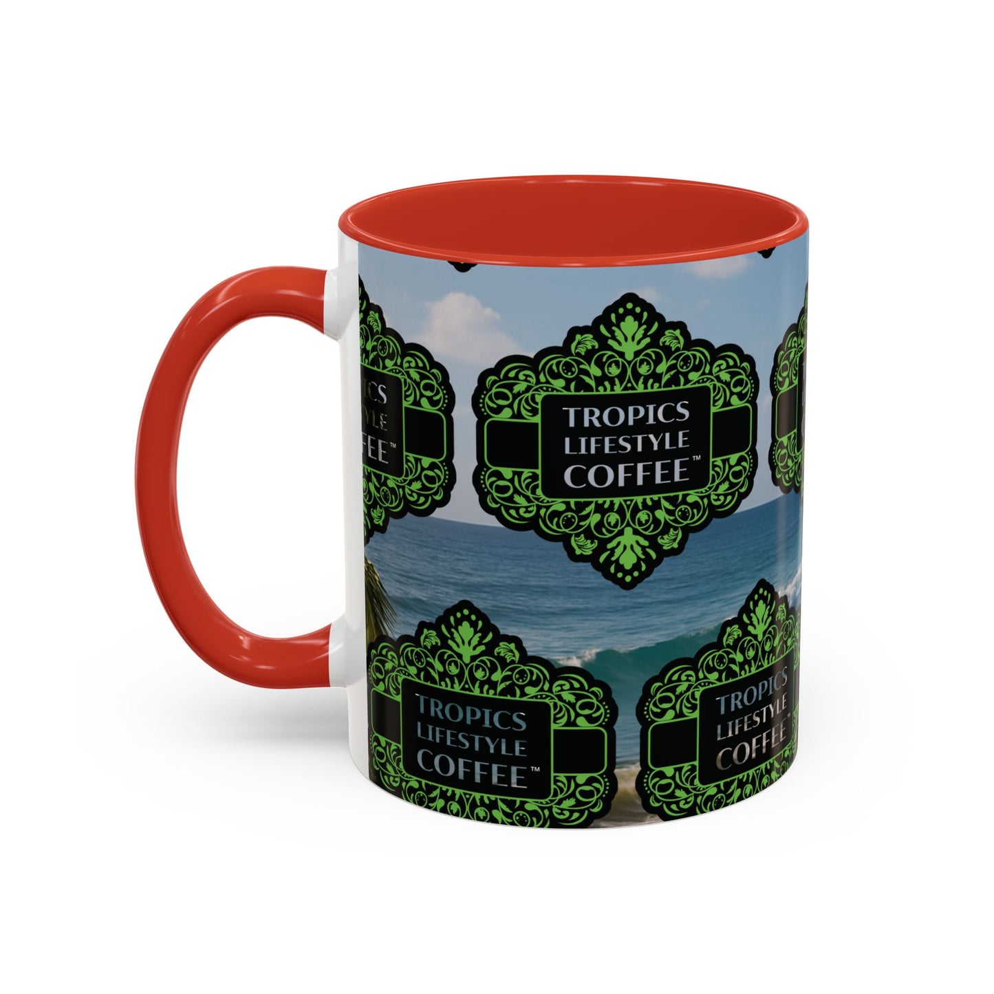Accent Coffee Mug (11, 15oz), 8 Colors - Tropics Lifestyle Coffee, Meet You There