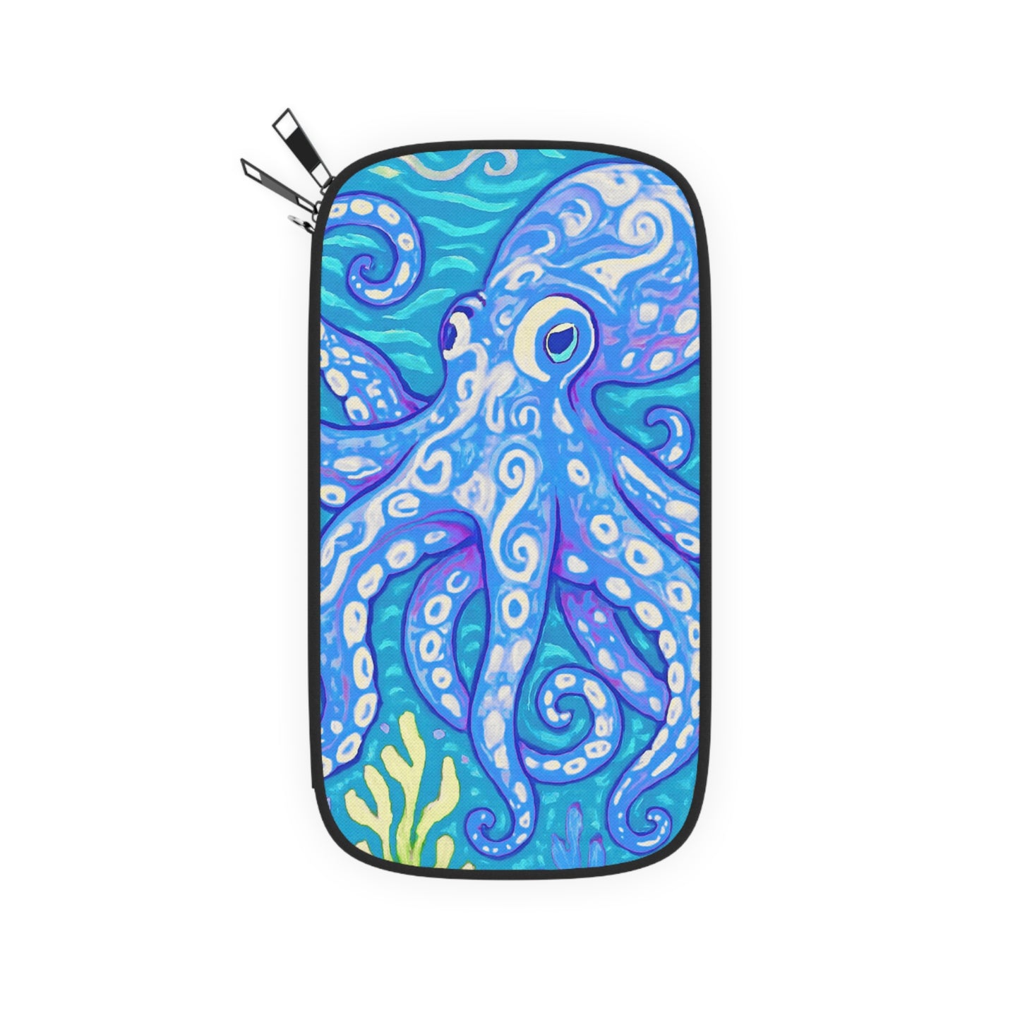 Passport Wallet – Perfect for Travelers & Adventurers / Octopus Kraken Joe, Blue