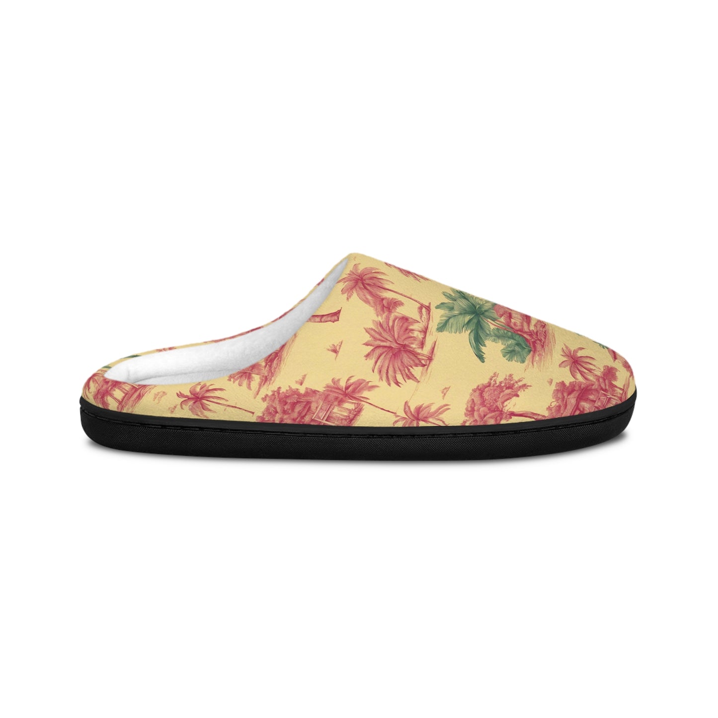 Women's Indoor Slippers - Tropical Toile Red/Green