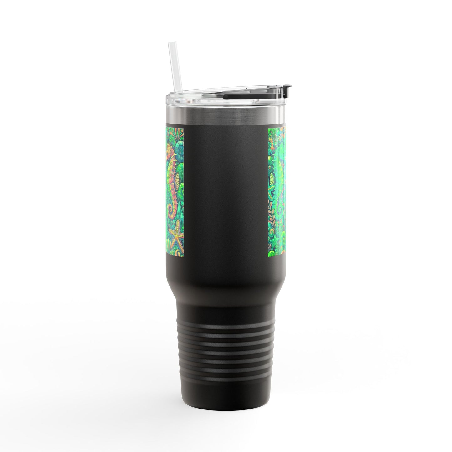 Seahorses Lime Insulated Travel Mug - 40oz - Perfect for Outdoor Adventures