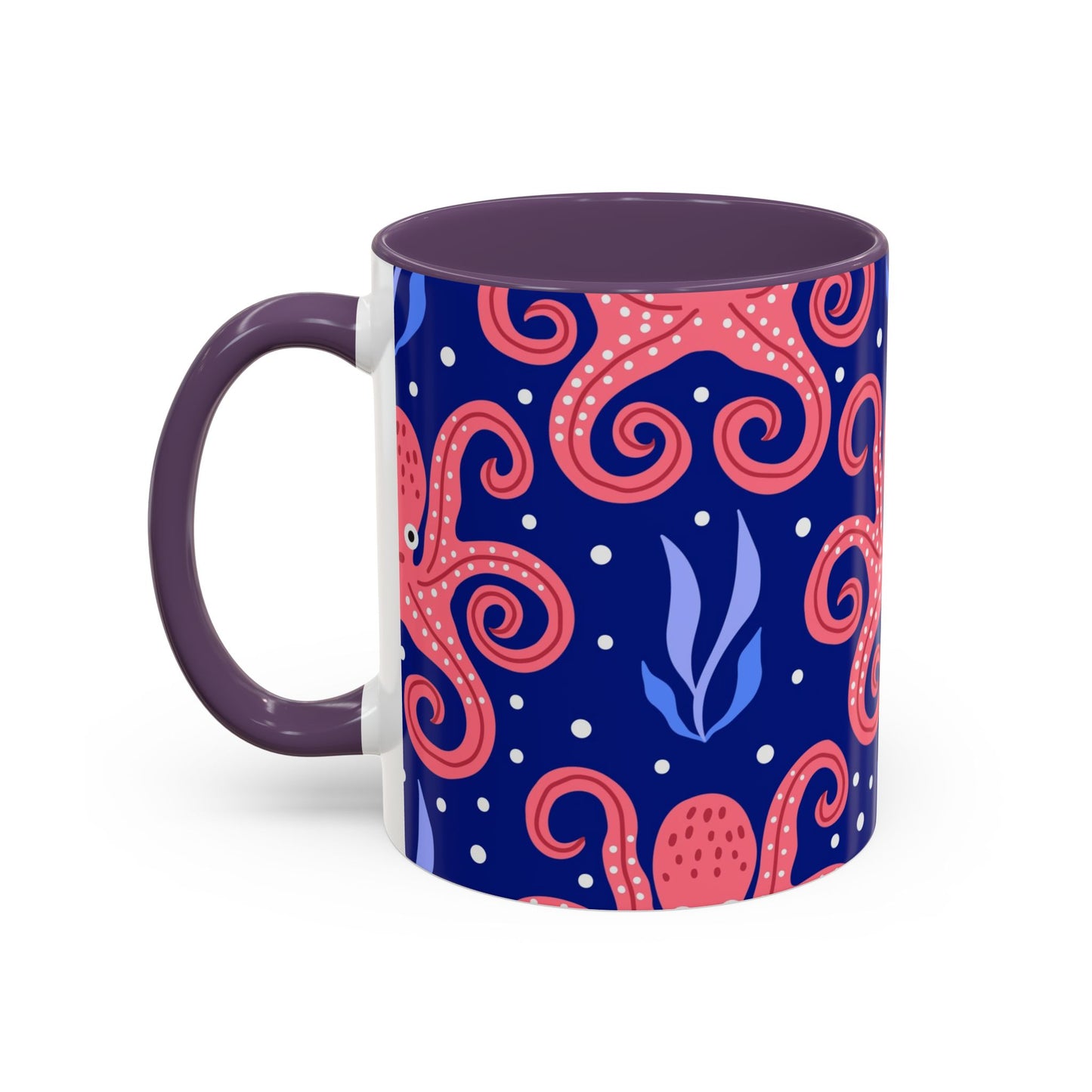 Accent Coffee Mug (11, 15oz), Tentacle Twist Octopus / Various Colors