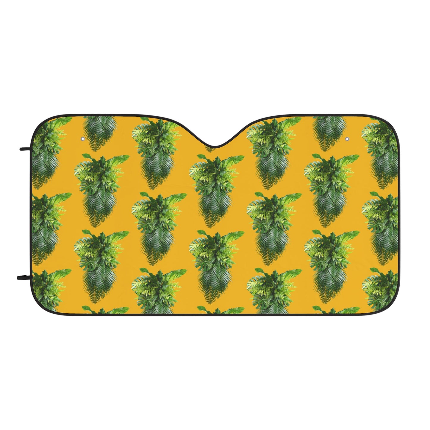 Tropical Car Sun Shades / Palm Fronds Cascade, yellow