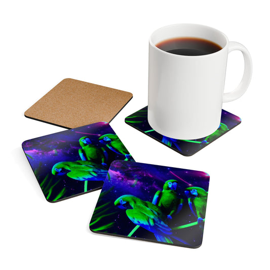 Four-piece Coaster Set - Galactic Parrot