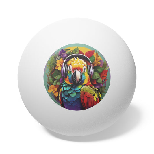 Tropical Paradise Ping Pong Balls - 6 Pack with Rockin' Out Parrot