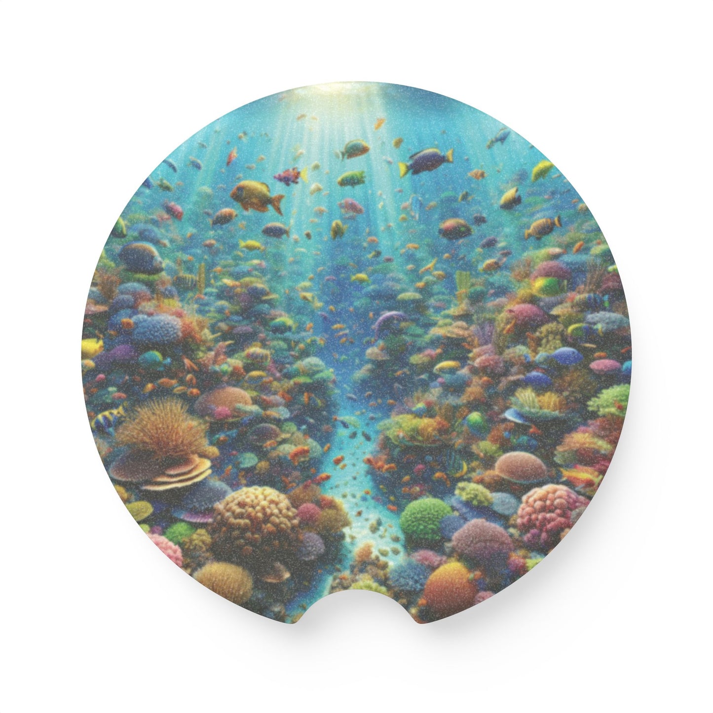 Soapstone Car Coaster - Coral Reef Fish