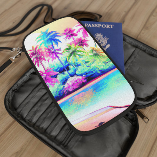 Passport Wallet – Perfect for Travelers & Adventurers / Watercolor Beach