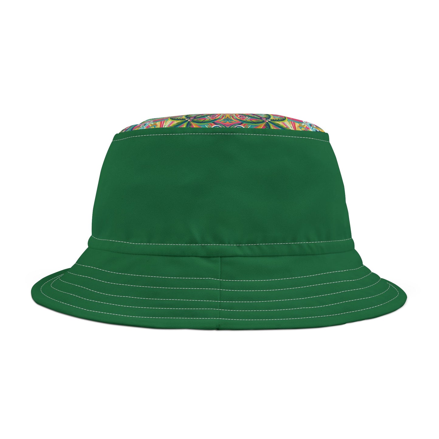 Tropical Polyester Bucket Hat, 2 Sizes - Kaleido Bay/Green