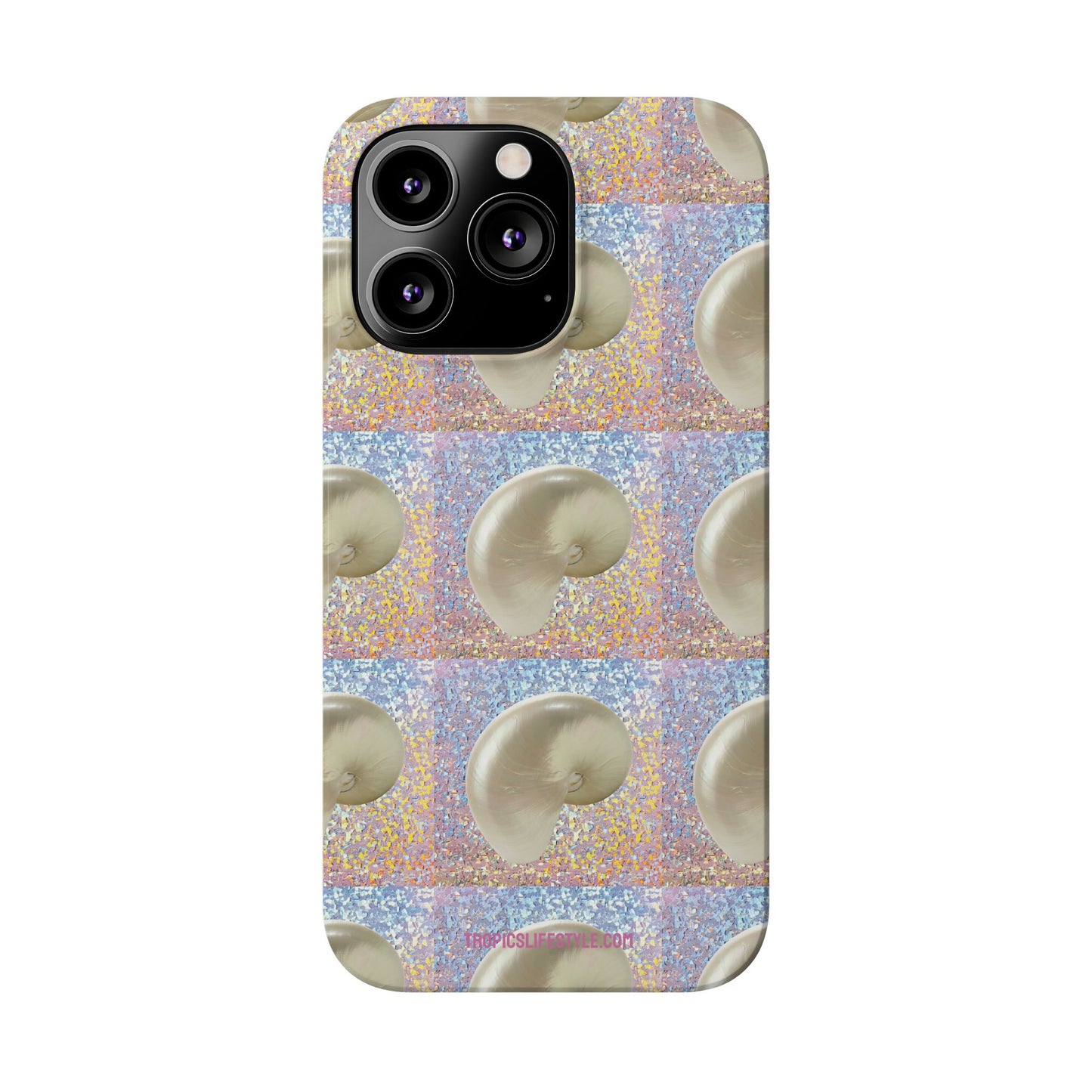 Slim Phone Cases - Disco White Nautilus