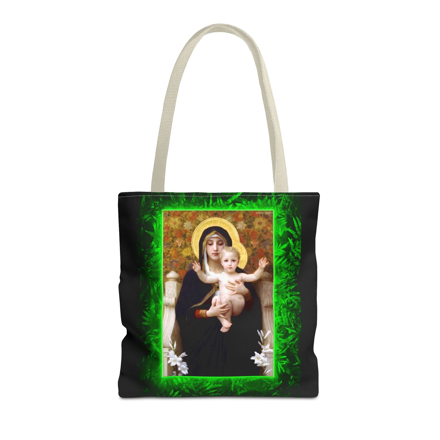 Religious Madonna of the Lilies Tropical Tote Bag - 3 Sizes