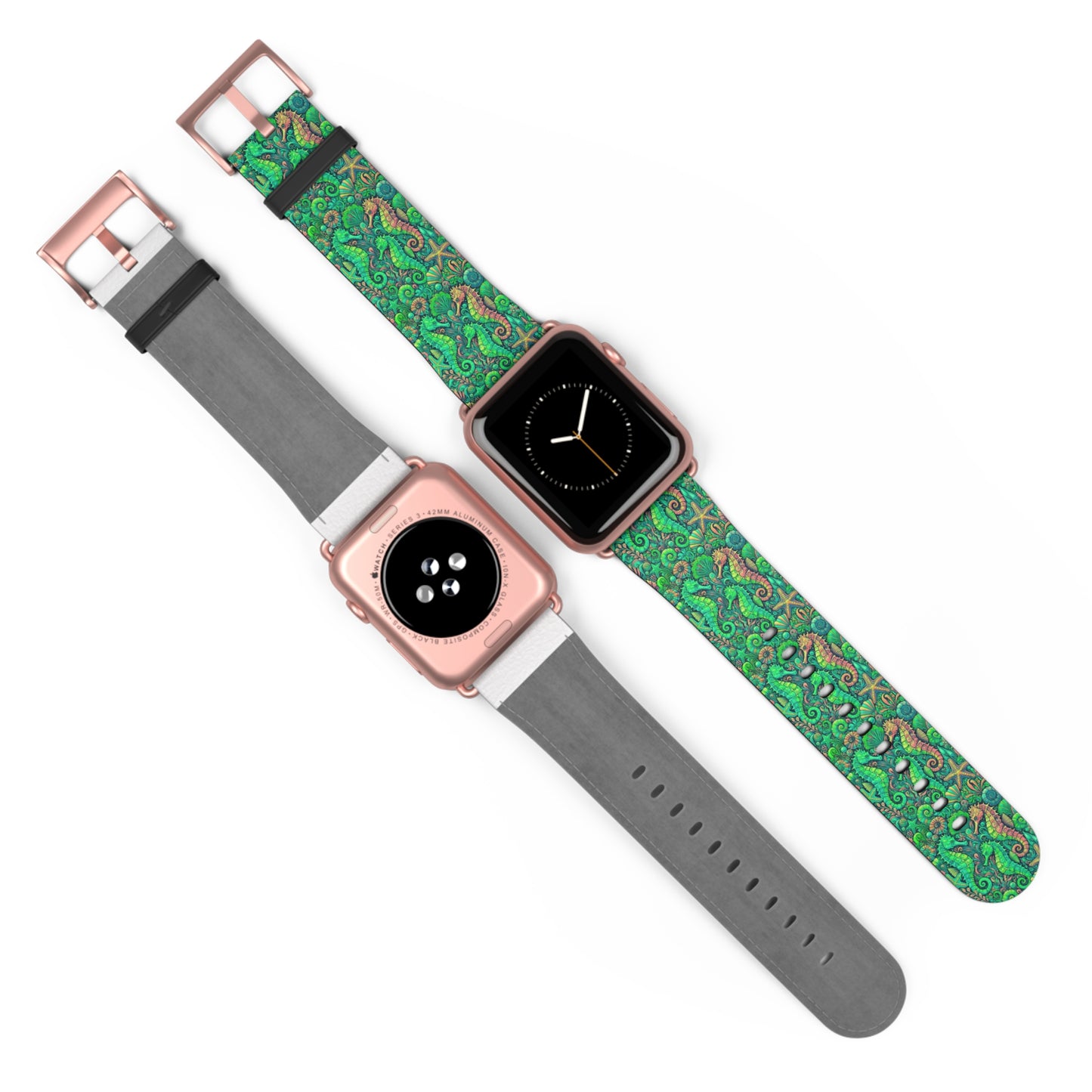 Apple Watch Band - Tropical Seahorse Trio, Lime Green