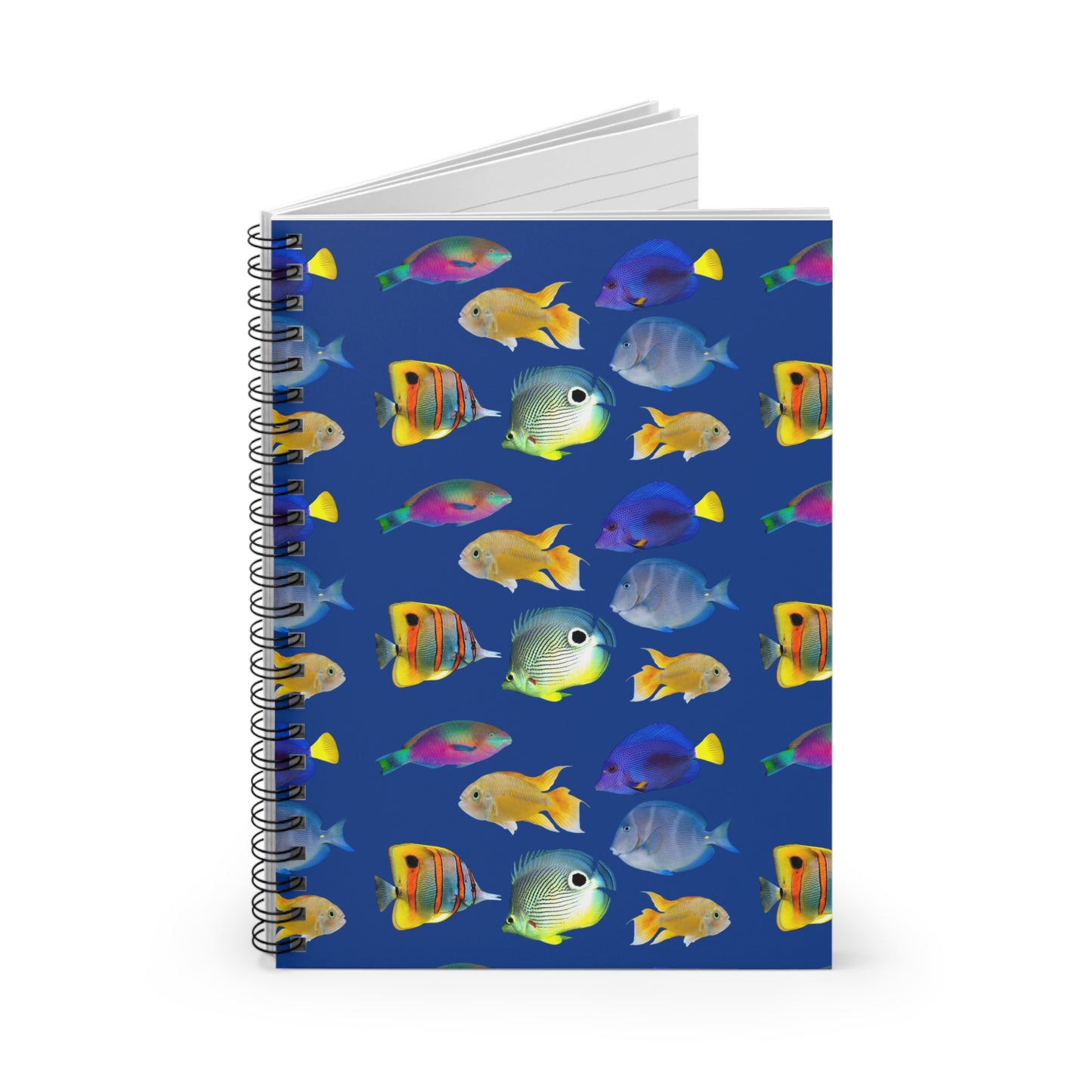 Spiral Notebook - Tropical Fish, Dark Blue