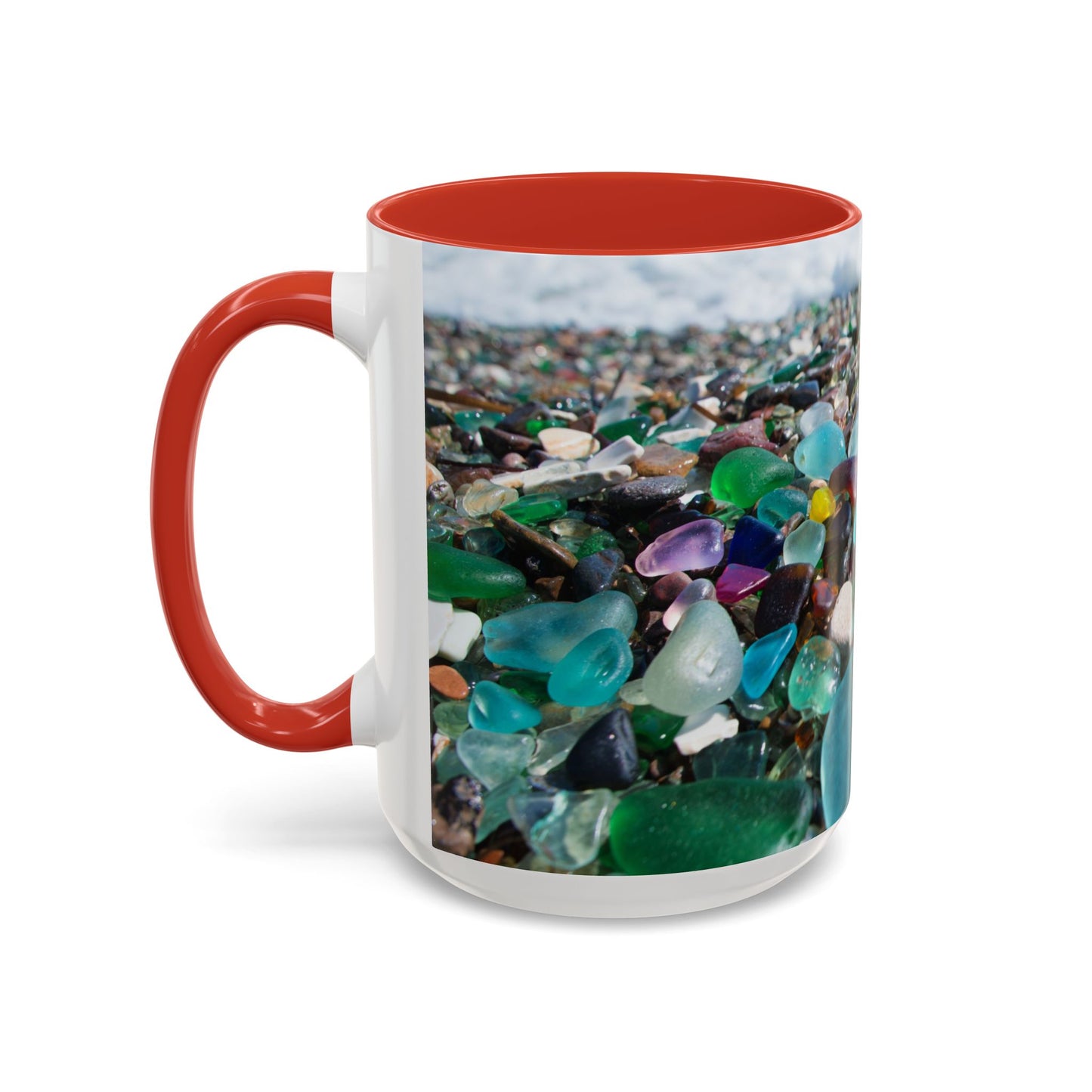 Coastal Accent Coffee Mug | Sea-Inspired Drinkware / Beach Glass Along Shoreline