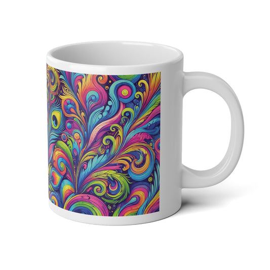 Jumbo Mug, 20oz, Peacock Currents | Tropical Coffee Cup