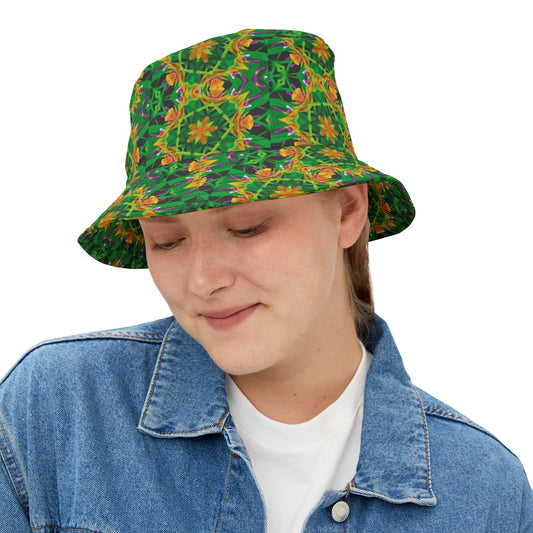 Tropical Polyester Bucket Hat, 2 Sizes - Orchid Kaleidoscope