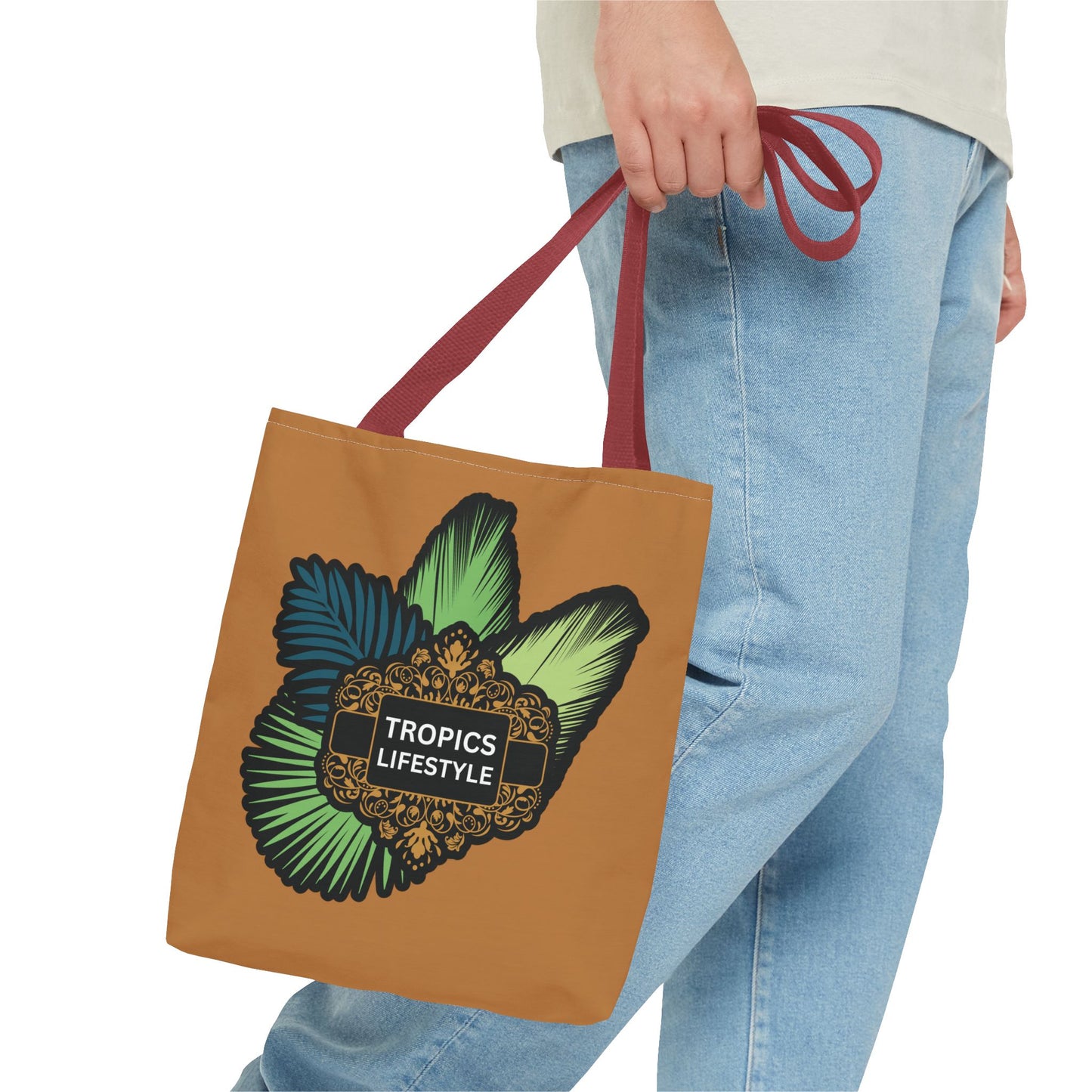 Elegant Tropics Lifestyle Logo Tote Bag - 3 Sizes, Lt. Brown