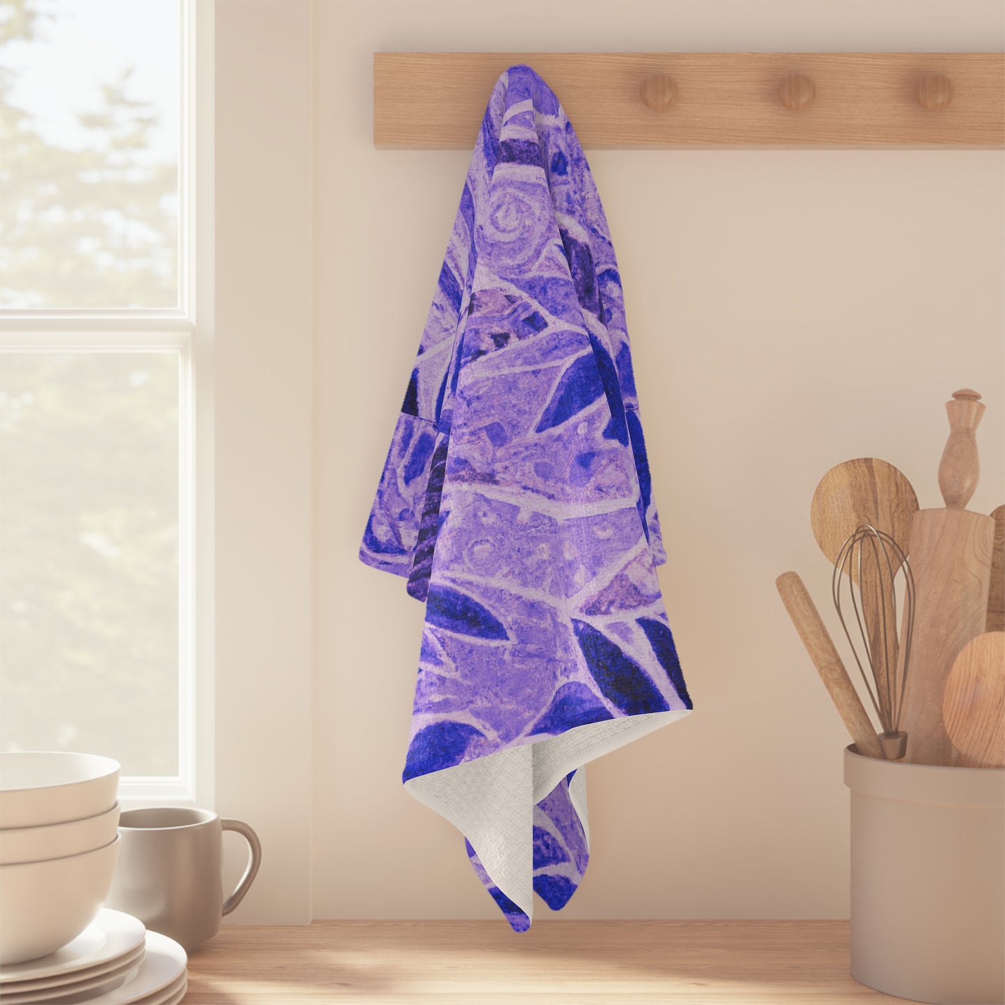 Microfiber Coffee/Tea Towel ~ Botanical Amazon Whimsy Purple