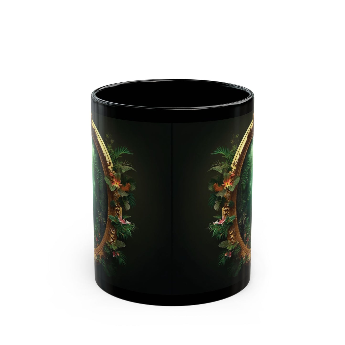 Black Coffee Mug - Golden Portal to Paradise