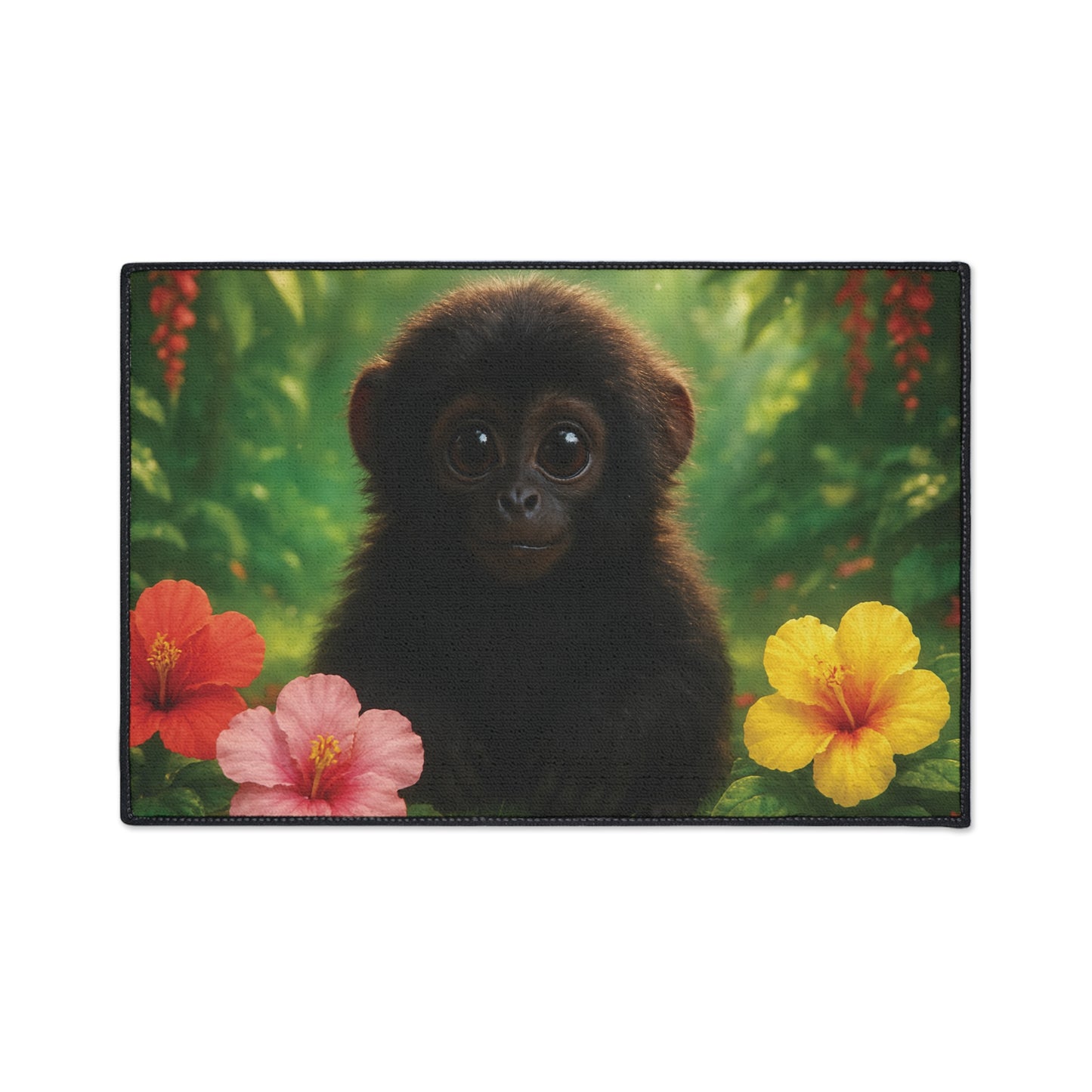 Heavy Duty Floor Mat, 5 Sizes – Tropical Area Rug for Home Décor / Baby Howler Monkey