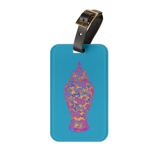 Luggage Tag - Heatwave Ginger Jar, turquoise