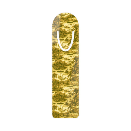 Bookmark - Aluminum, Tropical Toile, Gold Repeat